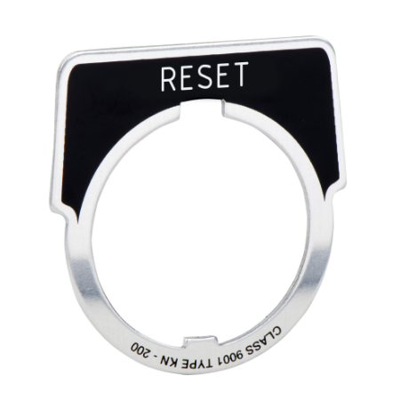 Picture of Legend, Harmony 9001K, Harmony 9001SK, 30mm, aluminium, black with silver letters, 40x43mm, marking RESET