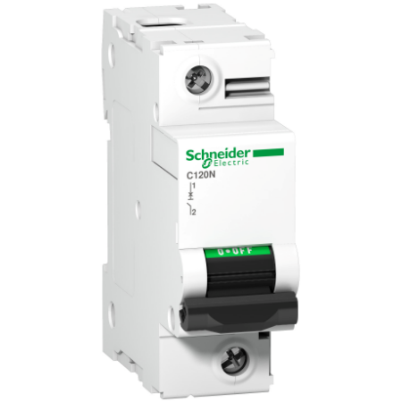Picture of Acti9, Miniature circuit breaker (MCB), Acti9 C120N, 1P, 63A, C curve, 10000A (IEC/EN 60898-1), 10kA (IEC/EN 60947-2)
