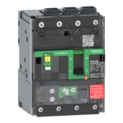 Picture of Circuit breaker, ComPacT NSXm 63N, 50kA/415VAC, 3 poles, MicroLogic 4.1 trip unit 50A, EverLink lugs