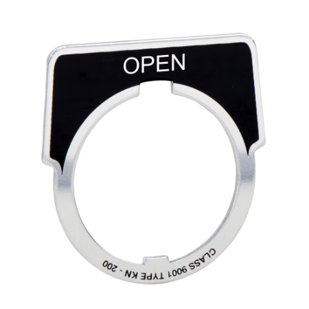 Picture of Legend, Harmony 9001K, Harmony 9001SK, 30mm, aluminium, black with silver letters, 40x43mm, marking OPEN