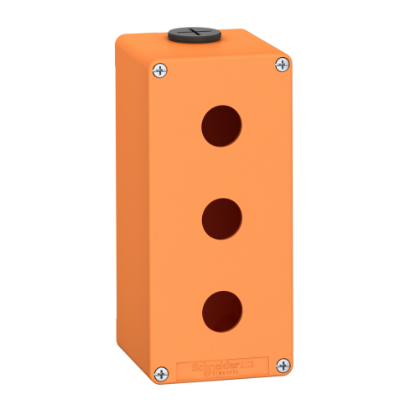 Picture of Empty control station, Harmony XAP, XB2 SL, zinc alloy, orange, M25, 3 cut outs 22mm, 80x175x77mm