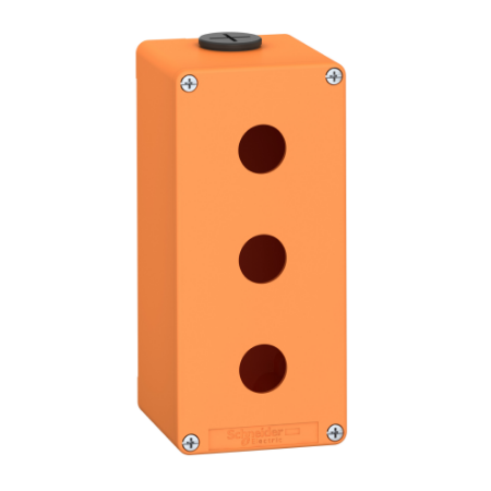Picture of Empty control station, Harmony XAP, XB2 SL, zinc alloy, orange, M25, 3 cut outs 22mm, 80x175x77mm