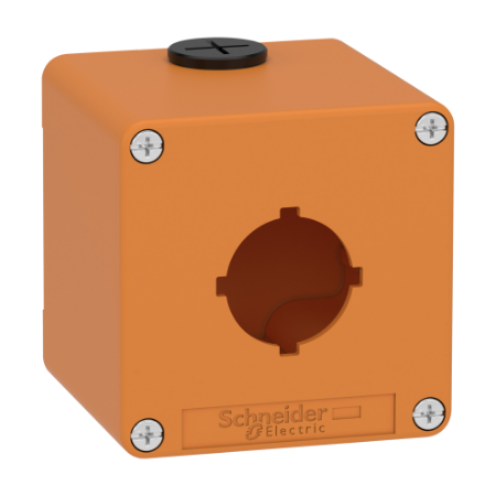 Picture of Empty control station, Harmony XAP, XB2 SL, zinc alloy, orange, M20, 1 cut out 30mm with notches, 80x80 x77mm, UL cULus