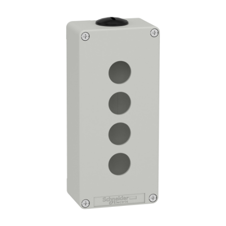 Picture of Die cast empty control station, Harmony XAP, XB2 SL, zinc alloy, grey, M25, 4 cut outs 22mm, 80x175x51,5mm