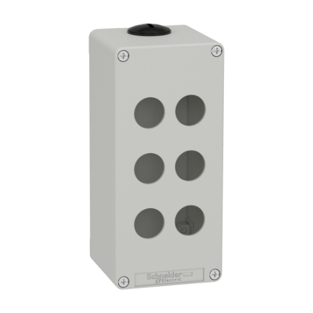 Picture of Die cast empty control station, Harmony XAP, XB2 SL, zinc alloy, grey, M25, 6 cut outs 22mm, 80x175x77mm