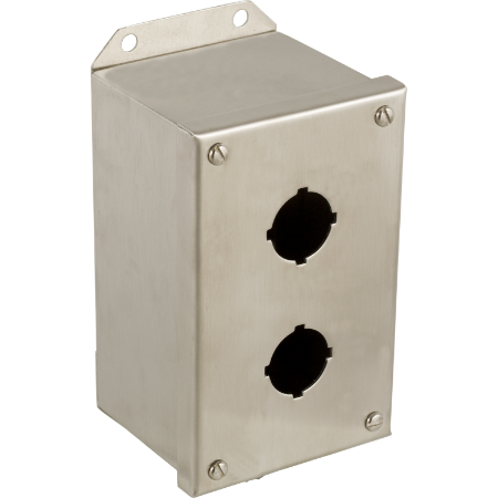 Picture of Empty enclosure control station, Harmony 9001K, Harmony 9001SK, stainless steel, 2 cut outs, 30mm