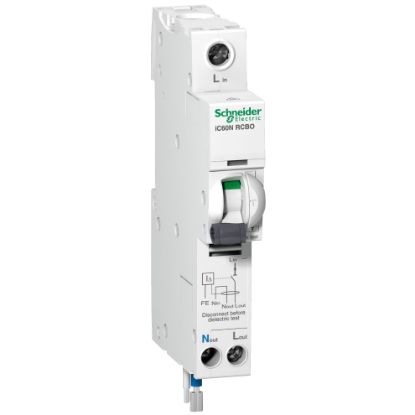 Picture of Residual current breaker with overcurrent protection (RCBO), Acti9 iC60H RCBO, 1P + Ns, 32A, 10mA, A type, 10000A
