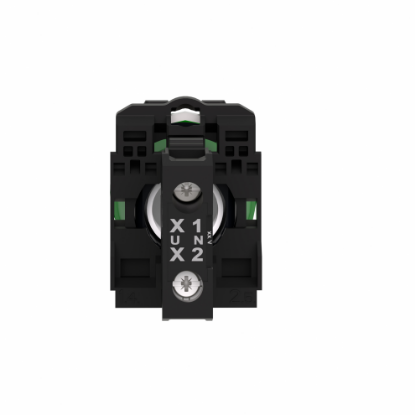 Picture of Harmony XB5, Pilot light, grey plastic, green, 22mm, universal LED, plain lens, 24V AC DC