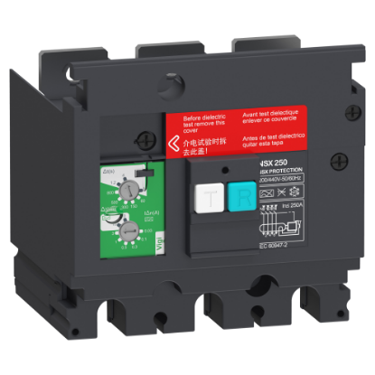 Picture of Earth-leakage add-on protection module VigiPacT, ComPacT NSX 250, 200VAC to 440VAC, 30mA to 30A, 3 poles