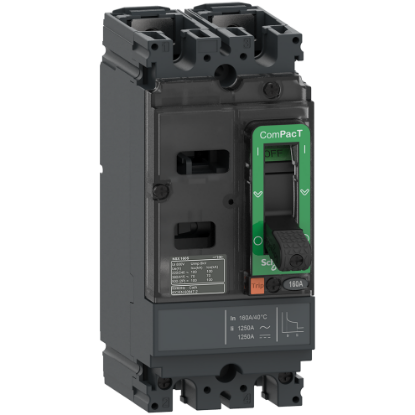 Picture of Circuit breaker, ComPacT NSX160M AC/DC, 25kA/415VAC, 2 poles, TMD trip unit 160A