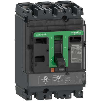 Picture of Circuit breaker, ComPacT NSX250F, 36kA/415VAC, 3 poles, TMD trip unit 160A