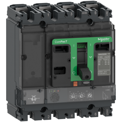 Picture of Circuit breaker, ComPacT NSX100F, 36kA/415VAC, 4 poles, MicroLogic 2.2 trip unit 40A