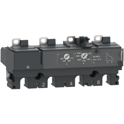 Picture of Trip unit TM25D, ComPacT NSX100, 4 poles 4D (neutral fully protected), thermal magnetic protections, 25A rating