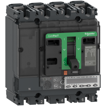 Picture of Circuit breaker, ComPacT NSX100R, 200kA/415VAC, 3 poles, MicroLogic 6.2E-M trip unit 25A