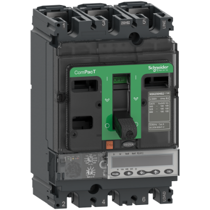 Picture of Circuit breaker, ComPacT NSX100HB1, 75kA/690VAC, 3 poles, MicroLogic 5.2E trip unit 40A