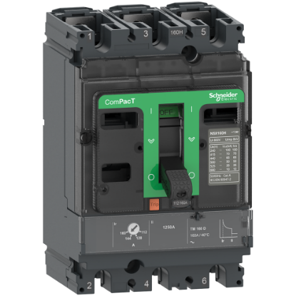 Picture of Circuit breaker, ComPacT NSX100F, 36kA/415VAC, 3 poles, TMD trip unit 16A