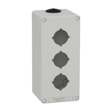 Picture of Empty control station, Harmony XAP, XB2 SL, zinc alloy, grey, M25, 3 cut outs 30mm with notches, 80x175x77mm