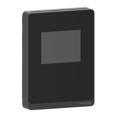 Picture of Sensor, SpaceLogic SLA Series, air quality, VOC, CO2, humidity, temperature, room, color touchscreen, analog outputs, optimum black housing