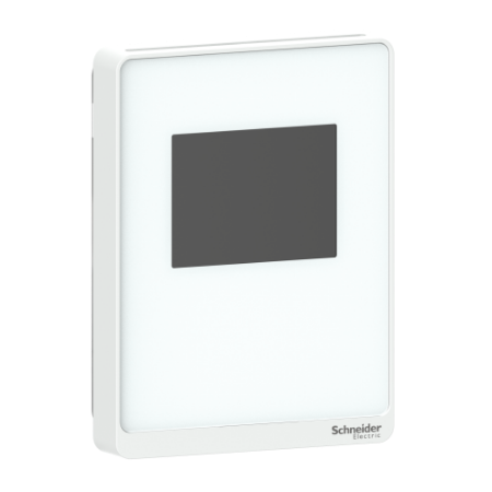 Picture of Sensor, SpaceLogic SLA Series, air quality, CO2, VOC, humidity, temperature, room, color touchscreen, analog outputs, optimum white housing