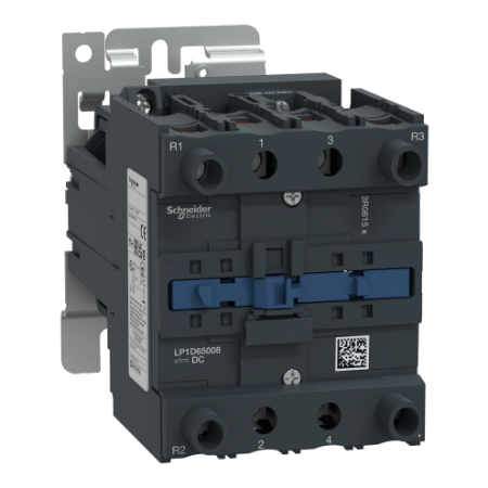 Picture of Contactor, TeSys Deca, 4P(2NO+2NC),AC-1, <=440V, 80A,110V DC coil, screw clamp terminal