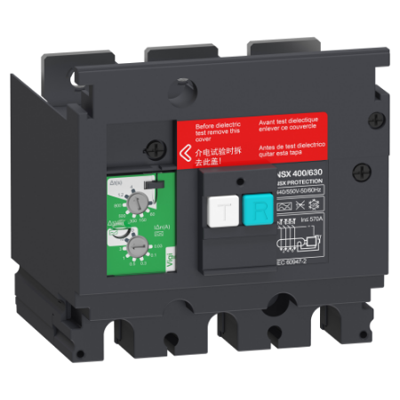 Picture of Earth-leakage add-on protection module VigiPacT, ComPacT NSX 400/630, 440VAC to 550VAC, 30mA to 30A, 3 poles