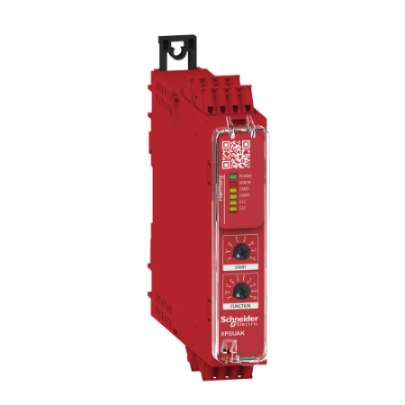 Picture of safety module, Harmony XPSU, Cat 4, features XPSUAF with PNP or NPN, safety mat, 24V AC or DC, spring