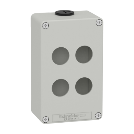 Picture of Die cast empty control station, Harmony XAP, XB2 SL, zinc alloy, grey, M20, 4 cut outs 22mm, 80x130x51,5mm, UL cULus
