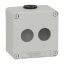 Picture of Die cast empty control station, Harmony XAP, XB2 SL, zinc alloy, grey, M20, 2 cut outs 22mm, 80x80x51,5mm, UL cULus