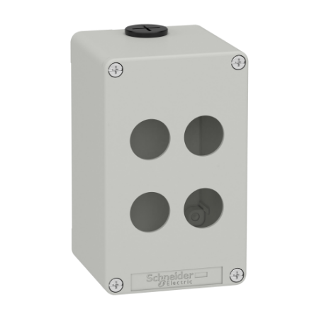 Picture of Die cast empty control station, Harmony XAP, XB2 SL, zinc alloy, grey, M20, 4 cut outs 22mm, 80x130x77mm, UL cULus