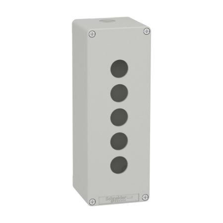 Picture of Die cast empty control station, Harmony XAP, XB2 SL, zinc alloy, grey, M25, 5 cut outs 22mm, 80x220x77mm