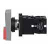 Picture of Illuminated double headed push button, Easy Harmony XA2, plastic, 22mm, 1 green flush I + 1 light + 1 red flush O, 24V AC DC, 1NO + 1NC