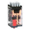 Picture of miniature plug in relay, Harmony Electromechanical Relays, 6A, 4CO, with LED, lockable test but to n, 24V AC
