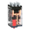 Picture of miniature plug in relay, Harmony Electromechanical Relays, 6A, 4CO, with LED, lockable test but to n, 120V AC