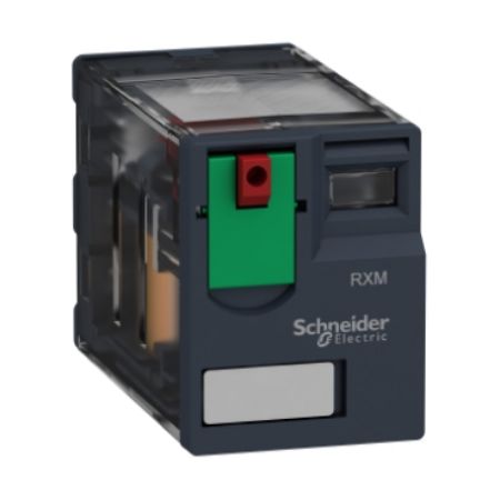 Picture of miniature plug in relay, Harmony Electromechanical Relays, 6A, 4CO, lockable test but to n, 48V AC