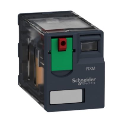 Picture of Miniature plug in relay, Harmony, 3A, 4CO, lockable test button, 230V AC