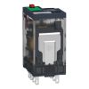 Picture of miniature plug in relay, Harmony Electromechanical Relays, 12A, 2CO, with LED, lockable test but to n, 24V AC