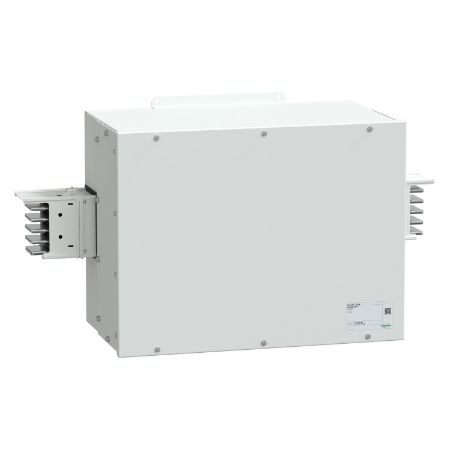 Picture of Central feed unit, Canalis KSA630, aluminium, 500/630A, central mounting, without line protection, 3L+N+PE, RAL9001