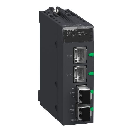 Picture of fiber converter, Modicon X80, MM/LC 2CH 100Mb, for severe environment