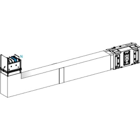Picture of Elbow, Canalis KSA630, aluminium, 500/630A, side A made to measure with fire barrier, to go upward, 3L+N+PE, RAL9001