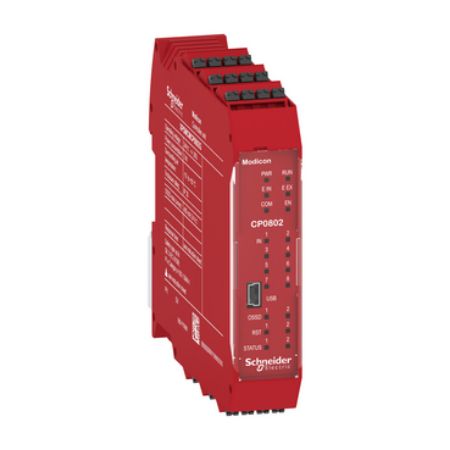 Picture of controller, Modicon MCM, 8 inputs 2 outputs, monitors expansion modules, spring