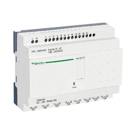 Picture of compact smart relay, Zelio Logic SR2 SR3, 20 IO, 100 to 240V AC, no clock, no display