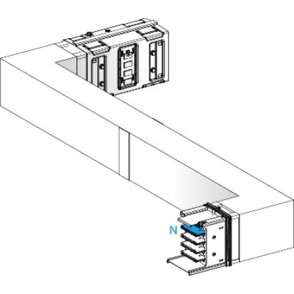 Picture of Zed, Canalis KSA630, Alu, 500/630A, side B made to measure with fire barrier, turns left then right, 3L+N+PE, RAL9001