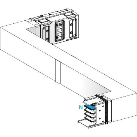 Picture of Zed, Canalis KSA630, Alu, 500/630A, side B made to measure with fire barrier, turns left then right, 3L+N+PE, RAL9001