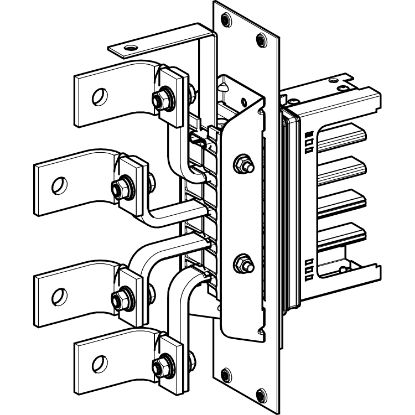 Picture of Flange feed unit, Canalis KSA250 aluminium, 100/160/250A, right/left mounting, without line protection, 3L+N+PE, RAL9001