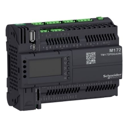 Picture of Controller, Modicon M171/M172/M173, performance, display, 42 IO, Ethernet, isolated
