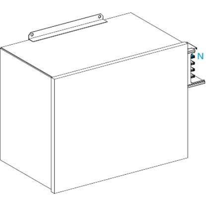 Picture of End feed unit, Canalis KSA1000, aluminium, 800/1000A, left mounting, without line protection, 3L+N+PE, white RAL9001