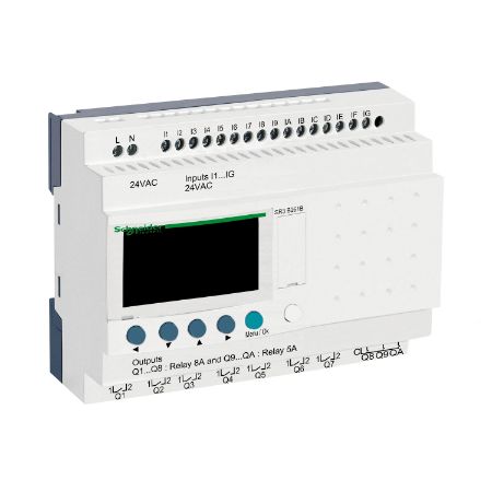 Picture of Zelio Logic, Modular smart relay, 24 I/O, 24 V AC, clock, display