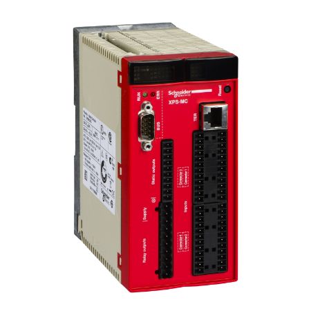 Picture of safety controller, Harmony XPS MC, 24V DC, 32 inputs, 48 LEDs signalling, CANopen