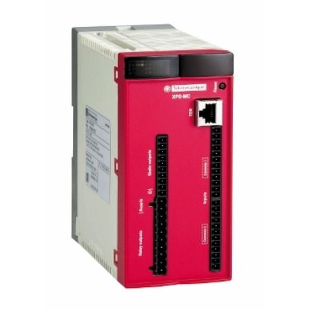 Picture of safety controller, Harmony XPS MC, 24V DC, 16 inputs, 30 LEDs signalling