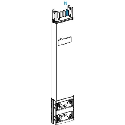 Picture of Vertical distribution length, Canalis KSA100, aluminium, 100A, fixed length 0.8m, 1 outlet, 3L+N+PE, white RAL9001